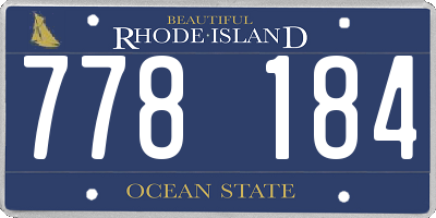 RI license plate 778184