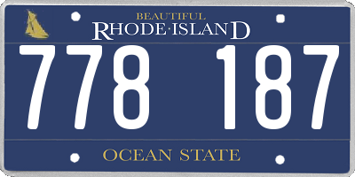 RI license plate 778187