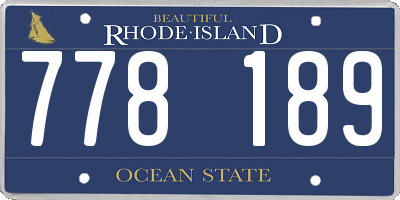 RI license plate 778189