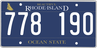 RI license plate 778190