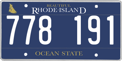 RI license plate 778191