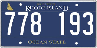 RI license plate 778193