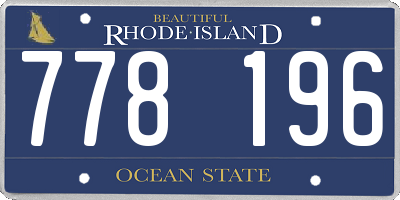 RI license plate 778196