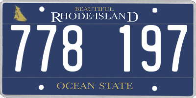 RI license plate 778197