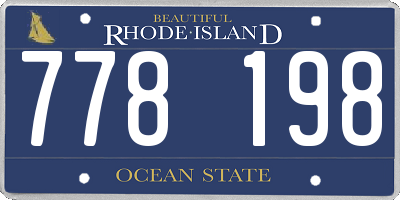 RI license plate 778198