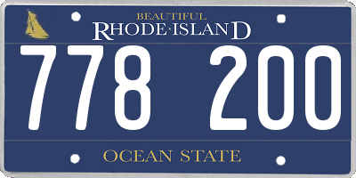 RI license plate 778200