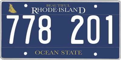 RI license plate 778201