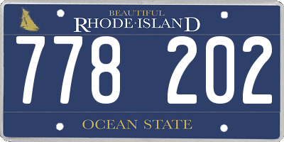 RI license plate 778202