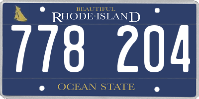 RI license plate 778204
