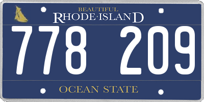 RI license plate 778209