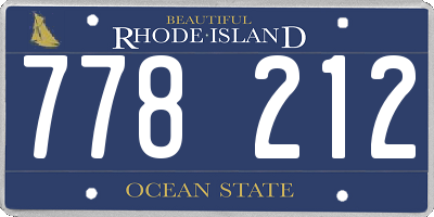 RI license plate 778212