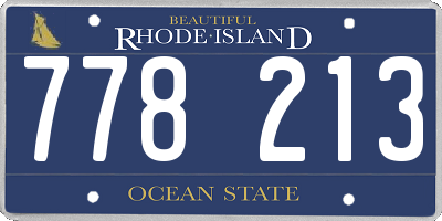 RI license plate 778213