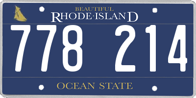 RI license plate 778214
