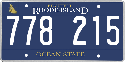RI license plate 778215