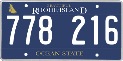 RI license plate 778216