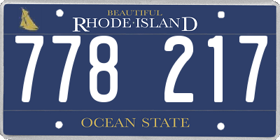 RI license plate 778217
