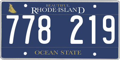 RI license plate 778219