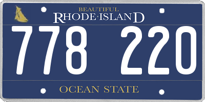 RI license plate 778220