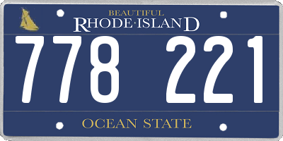 RI license plate 778221