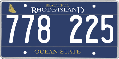RI license plate 778225