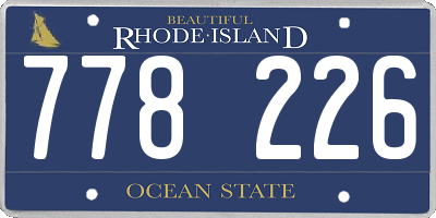 RI license plate 778226