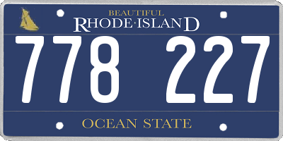 RI license plate 778227