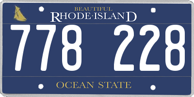 RI license plate 778228