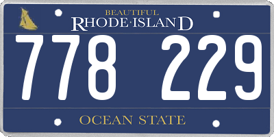 RI license plate 778229