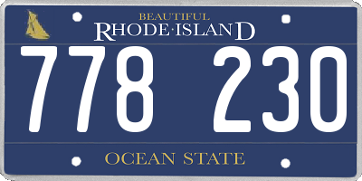 RI license plate 778230
