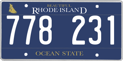 RI license plate 778231