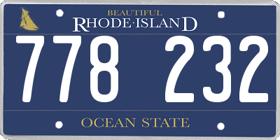 RI license plate 778232