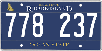 RI license plate 778237