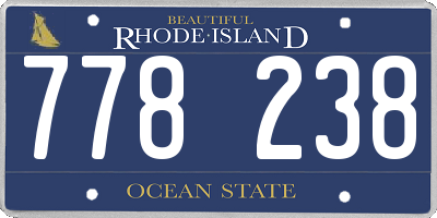 RI license plate 778238