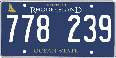 RI license plate 778239