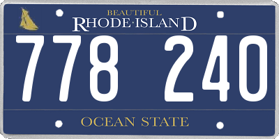 RI license plate 778240