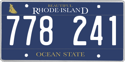 RI license plate 778241