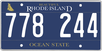 RI license plate 778244