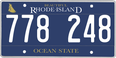RI license plate 778248