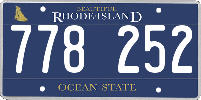 RI license plate 778252