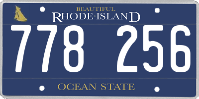 RI license plate 778256