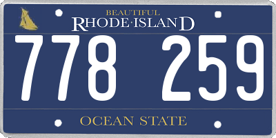 RI license plate 778259
