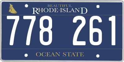 RI license plate 778261