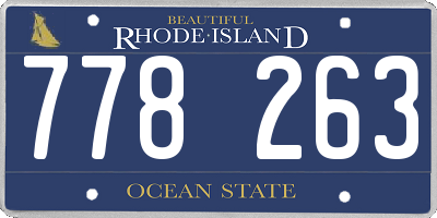 RI license plate 778263