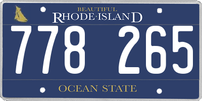 RI license plate 778265