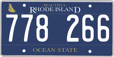 RI license plate 778266