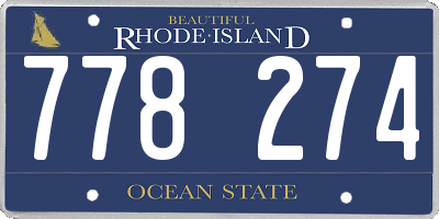 RI license plate 778274