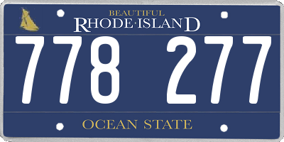RI license plate 778277