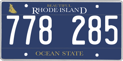 RI license plate 778285