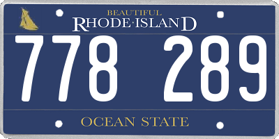 RI license plate 778289