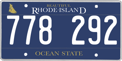 RI license plate 778292